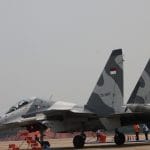 Pesawat Sukhoi dan Heli Super Puma Latihan Hanudnas Tutuka ke-XXXVIII 2014 di BATAM