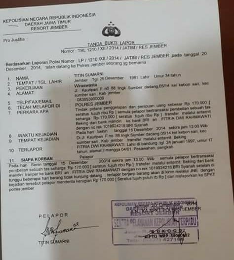 Ecomoda Batam : Usut Tuntas Pelaku Penipuan Belanja Online Weape Tokoku Ecomoda Batam : Usut Tuntas Pelaku Penipuan Belanja Online Weape Tokoku