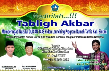 Peringati Nuzulul Qur’an Pemkab Bintan Gelar Tabligh Akbar Peringati Nuzulul Qur’an Pemkab Bintan Gelar Tabligh Akbar