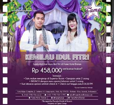 Paket Kemilau Idul Fitri  Fame Hotel Hanya Rp. 458.000 Nett