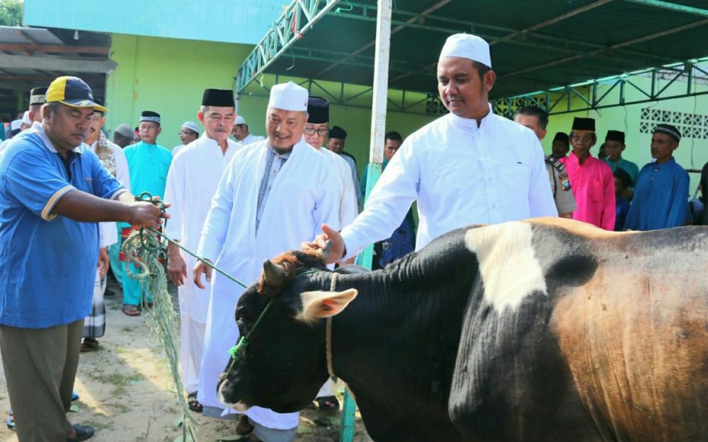 Bupati dan Wakil Bupati Bintan Serahkan Hewan Qurban