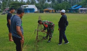 Jelang Open Turnamen Desa Binaan, Sertu Teguh Goro Bersama Masyarakat