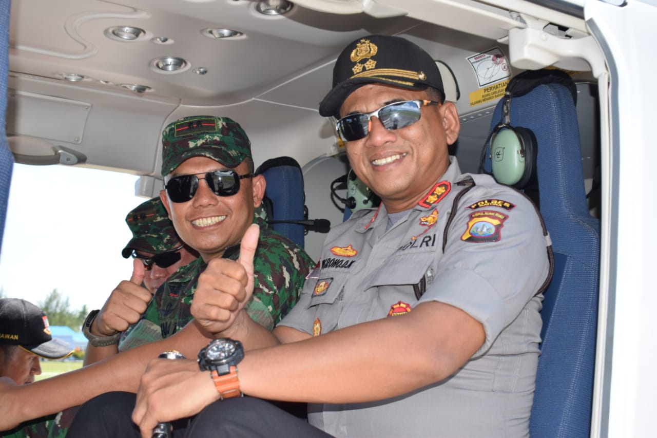 Pastikan Situasi Kamtibmas Pulau Terluar Aman, Kapolres Natuna Laksanakan Patroli Udara