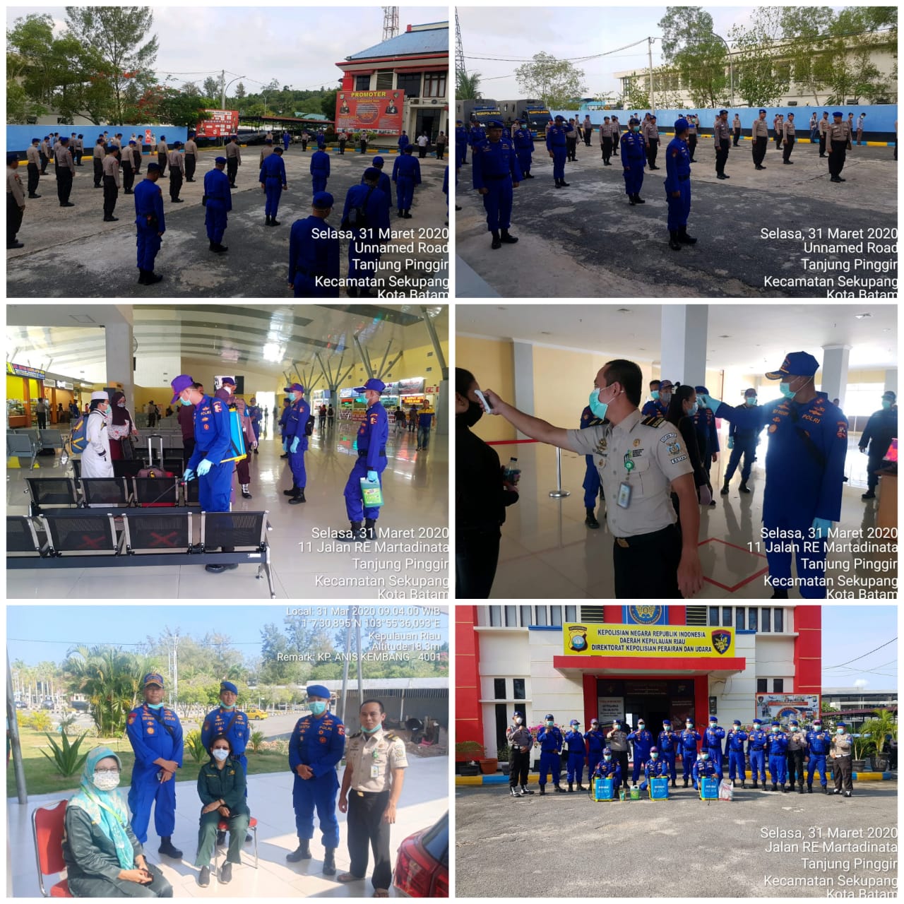 Lawan Covid-19, Dit Polair Korpolairud Baharkam Polri Kembali Semprotkan Cairan Disinfektan di Pelabuhan Sekupang Batam