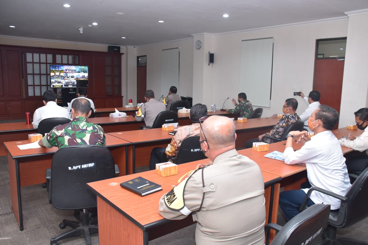 Danlantamal IV Tanjungpinang Hadiri Vicon di Mapolda Kepri