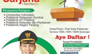 Pemko Pariaman Buka Penerimaan Mahasiswa Baru Program Sagasaja