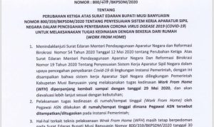 WFH Pegawai di Muba Diperpanjang Hingga 29 Mei WFH Pegawai di Muba Diperpanjang Hingga 29 Mei