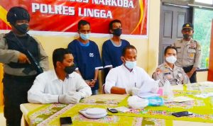 Polres Lingga Berhasil Mengamankan Pengguna dan Pengedar Narkotika Dengan Barang Bukti 8,87 Gram Shabu