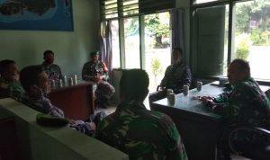 Koramil 06/Serasan Sambut Kedatangan Danposal, Bahas Keamanan Laut