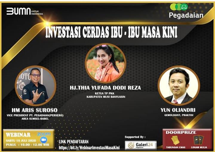 Ketua TP PKK Muba Jadi Narasumber Webinar Investasi Cerdas