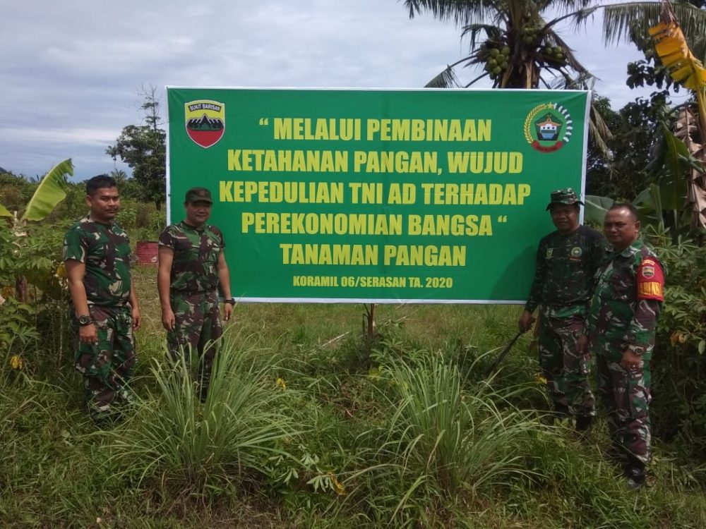Dongkrak Ketahanan Pangan di Tengah Pandemi Covid-19, Koramil 06/Serasan Manfaatkan Lahan Tidur