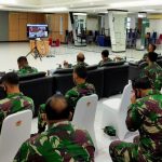 Segenap Perwira TNI AL Tanjungpinang Melalui Vicon Ikuti Acara Internalisasi Penataran Pancasila