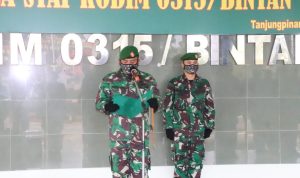 Acara Korp Rapot Pindah Tugas, Dandim 0315/Bintan Lepas Kasdim 0315/Bintan Letkol Inf Horas Sitinjak, S.I.P