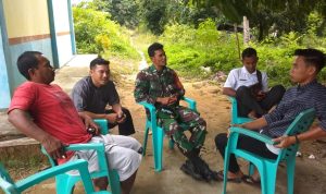 Jajaran Kodim 0318/Natuna, Babinsa Koramil 06/Serasan Jalin Komsos