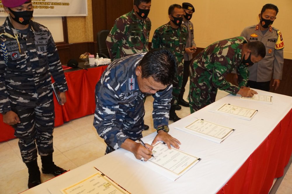Danlantamal IV Tandatangani PKS Perbantuan TNI Kepada Polri