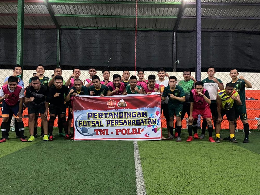 Pertandingan Futsal antara Korem 033/WP Vs Polres Bintan Berlangsung Seru