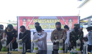 Komitmen Berantas Narkoba,  Forkopimda Muba Musnahkan 1,4 Kg Sabu