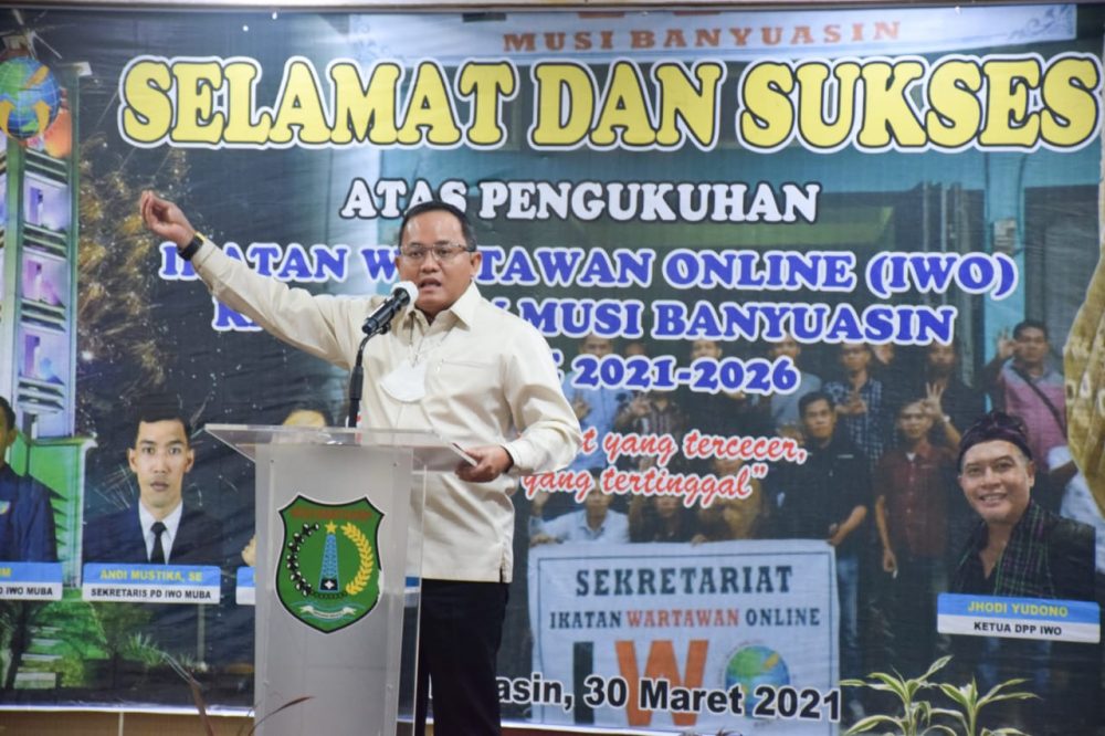 IWO Muba dikukuhkan, Bupati Imbau Wartawan Tetap Jaga Peradaban dan Berkarya Sesuai UU No 40 Tahun 1999