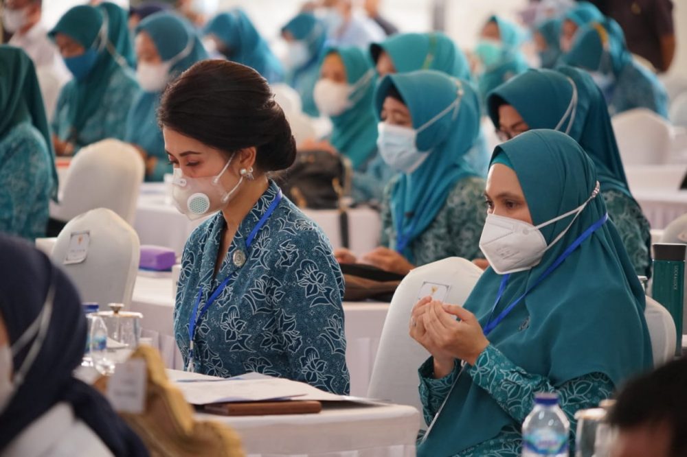 Ketua TP PKK Muba, Thia Yufada Hadiri Rakerda X Tahun 2021