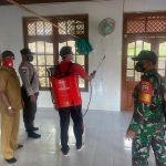 Lagi, Koramil 06/Serasan Semprot Cairan Disinfektan di Sejumlah Rumah Ibadah