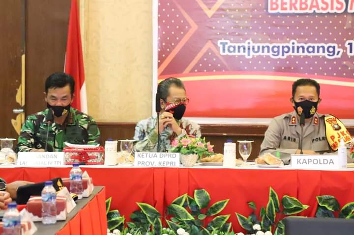 Ketua DPRD Kepri bersama Forkompimda Rakor Terkait PPKM di Mapolres Tanjungpinang