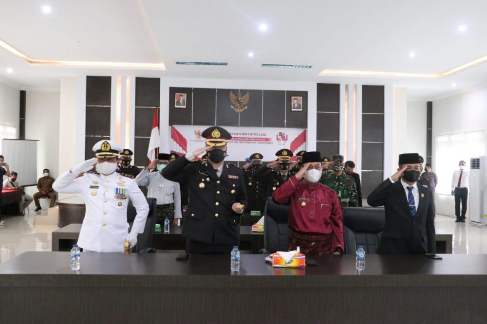 Polres Lingga Bersama Forkopimda Ikuti Upacara Memperingati Hari Lahir Pancasila Secara Virtual