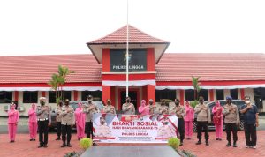 450 Sembako dan Vaksinasi Masal Warnai Hari Bhayangkara ke -75, Di Polres Lingga Gelar Bakti Sosial Serentak