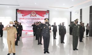 Peringati Hari Bhayangkara ke-75, Polres Lingga Gelar Upacara Secara Virtual