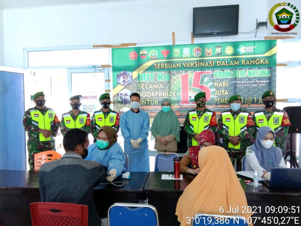 Peringati HUT Kodim 0318/Natuna, Koramil 05/Midai Kembali Gelar Vaksinasi Massal Peringati HUT Kodim 0318/Natuna, Koramil 05/Midai Kembali Gelar Vaksinasi Massal