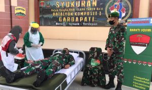 Peringati HUT Ke-3, Batalyon Komposit 1/GP Gelar Aksi Donor Darah Peringati HUT Ke-3, Batalyon Komposit 1/GP Gelar Aksi Donor Darah