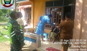 Tidak Kenal Lelah, Koramil 03/Sedanau Terus Berupaya Memutus Penyebaran Covid-19