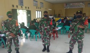 Koramil 06/Serasan Turut Amankan Proses Jalannya Vaksinasi Tahap II