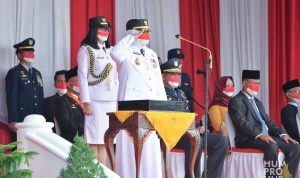 Wagub Marlin Bertindak Selaku Irup Penurunan Bendera Merah Putih