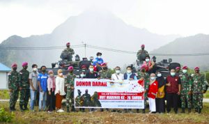 Sambut HUT Marinir Ke-76, Satgas Kompi Komposit Marinir Natuna Gelar Donor Darah