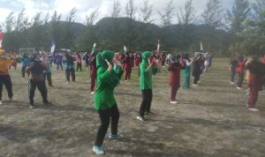 Peringati Hari Ibu, Koramil 06/Serasan Gelar Senam Bersama