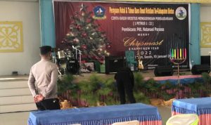 Ciptakan Rasa Aman, Polres Bintan Amankan Perayaan Natal 2021 dan Tahun Baru 2022 Bersama di Gedung Nasional Tanjung Uban
