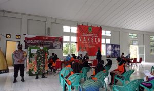 Babinsa 06/Serasan, Pos Subi Amankan Vaksinasi Covid 19 Usia Anak 6-11 Dan Dewasa Tahap 1-3 Booster