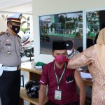 Satlantas Polres Lingga Terus Dukung Percepatan Vaksinasi