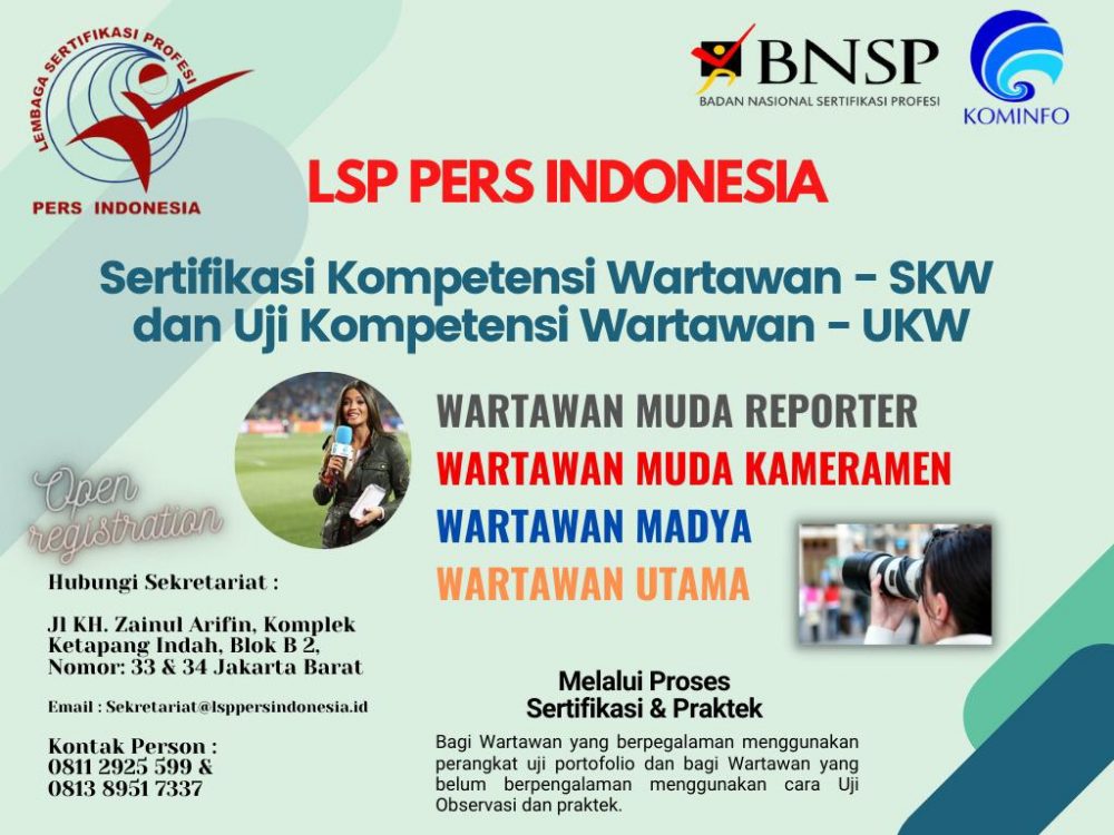 LSP Pers Indonesia Buka Pendaftaran SKW dan UKW LSP Pers Indonesia Buka Pendaftaran SKW dan UKW
