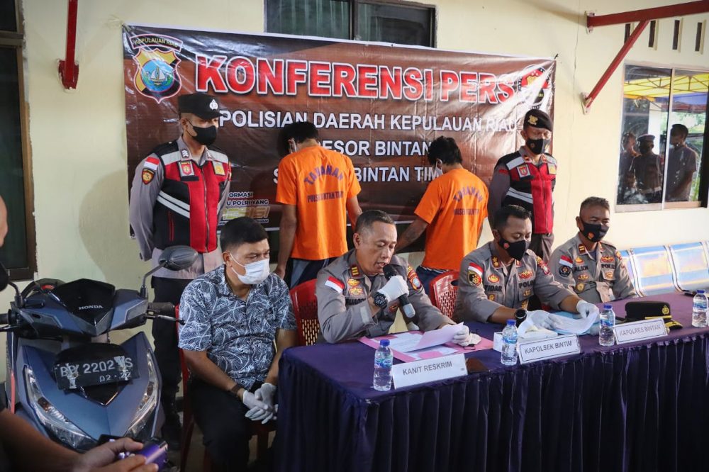 Satreskrim Polres Bintan dan Polsek Bintan Timur Serta Polsek Gunung Kijang Tangkap 4 Pelaku Kejahatan Curanmor Di 10 TKP