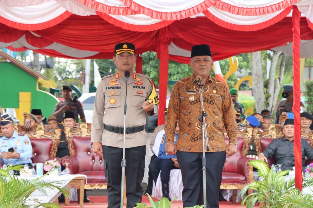 Kapolresta Tanjungpinang Kombes Pol. H. Ompusunggu, S.I.K., M.Si Pimpin Apel Gelar Pasukan Ops Lilin Seligi 2022