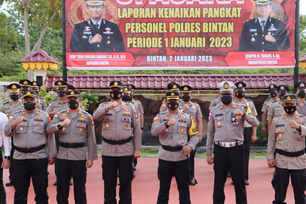 Kapolres Bintan Lantik 27 Personel Yang Naik Pangkat