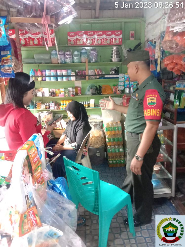 Memasuki Musim Cuaca Ekstrim, Babinsa Syamsul Fahri Monitoring Harga Kebutuhan Pokok di Pasar