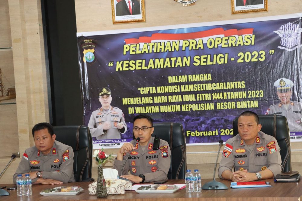 Kapolres Bintan Buka LatPraops Sebelum Pelaksanaan Operasi Keselamatan Seligi 2023