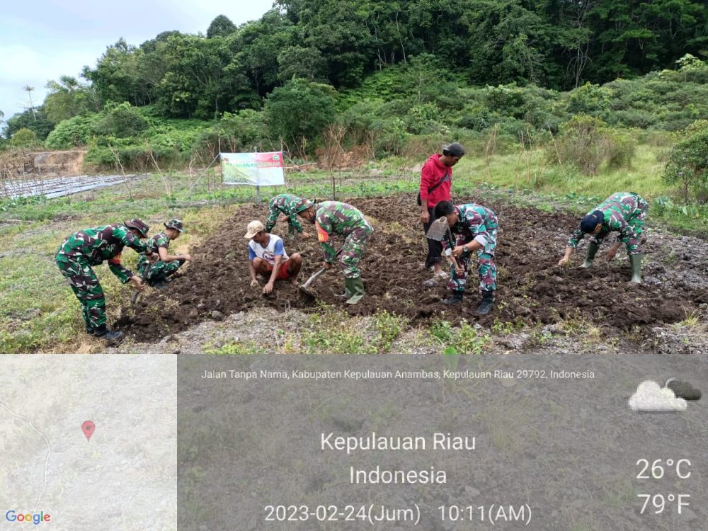 Tingkatkan Ketahanan Pangan, Koramil 04/Letung Buka Lahan Jagung Bagi Kelompok Tani