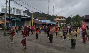Ikuti Senam Bersama, Danramil 04/Letung : Sangat Bermanfaat Dalam Mengembangkan Komponen Fisik
