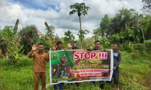 Babinsa Fredy Terus Ingatkan Warga, Tidak Bakar Hutan dan Lahan