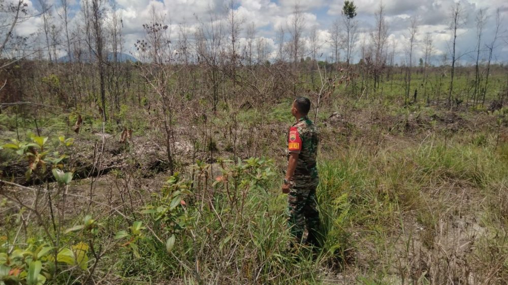 Patroli Karhutla, Babinsa Koramil 03/Sedanau Beri Himbauan Kepada Masyarakat