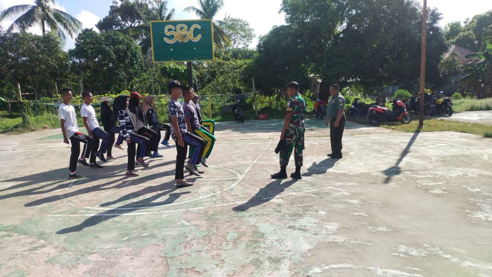 Personil Koramil 03/Sedanau Bersama Uspika Terus Matangkan Persiapan Peserta Paskibra