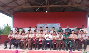 Babinsa Se-Kecamatan Bunguran Batubi Hadir Upacara Peringatan HUT Pramuka Ke-62